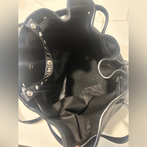 Rebecca Minkoff black pebbled leather backpack with silver hardware - Picture 5 of 6